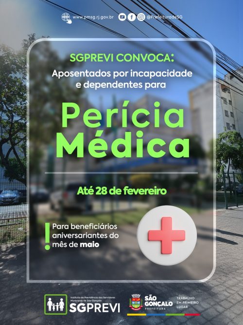 SG-PREVI convoca para revisão e perícia segurados que fazem aniversário em maio