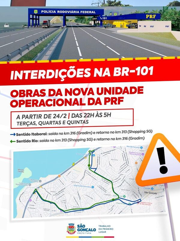 São Gonçalo terá esquema especial de trânsito com interdição da Niterói-Manilha