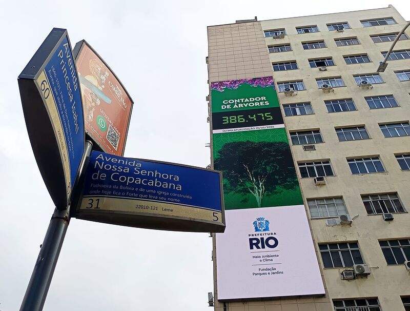 Copacabana recebe Contador de Árvores que exibe, com atualização diária, mudas plantadas no Rio – Prefeitura da Cidade do Rio de Janeiro