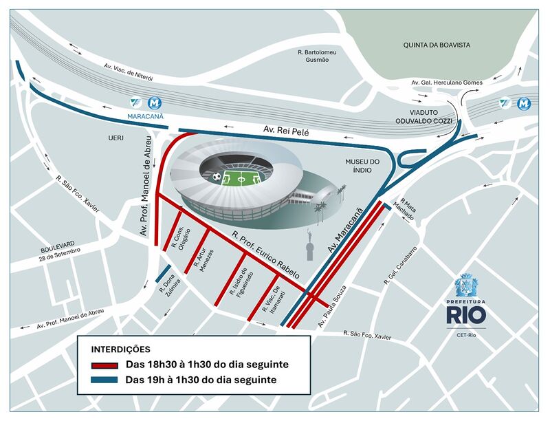 Entorno do Maracanã terá interdições ao trânsito para o clássico entre Vasco e Fluminense – Prefeitura da Cidade do Rio de Janeiro