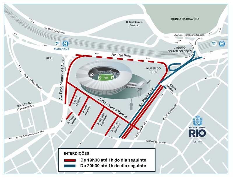 Região do Maracanã terá esquema de trânsito para jogo entre Flamengo e Cruzeiro no Maracanã – Prefeitura da Cidade do Rio de Janeiro