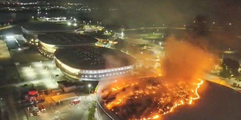 Incêndio não atinge pista do Velódromo Olímpico no Rio