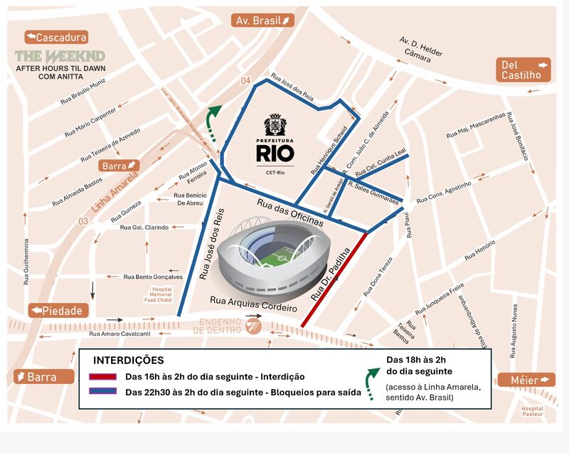 CET-Rio monta esquema especial de trânsito para show do Weeknd no domingo (26) – Prefeitura da Cidade do Rio de Janeiro