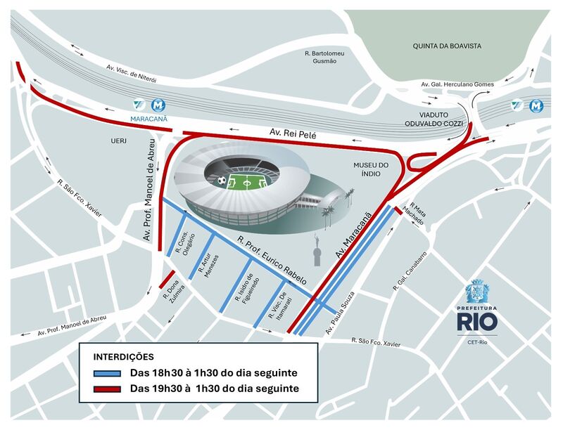 Maracanã terá esquema de trânsito para jogo entre Fluminense e Rivadavia - Prefeitura da Cidade do Rio de Janeiro
