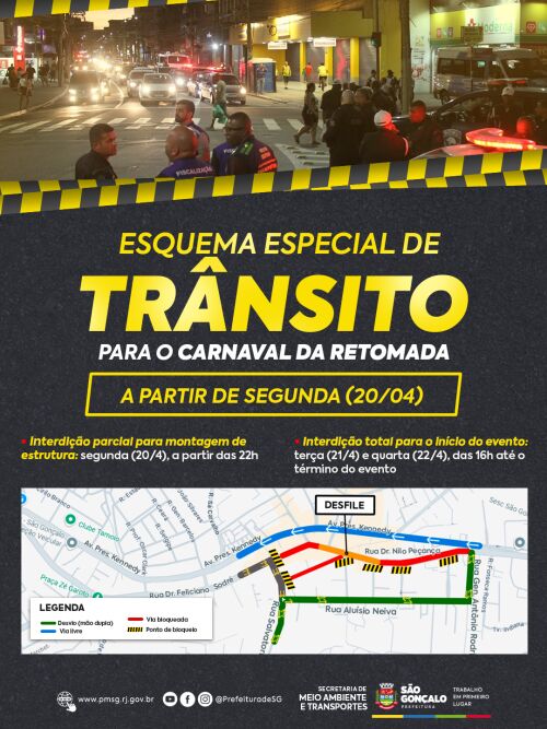Prefeitura realiza alterações no trânsito para o Carnaval da Retomada 2026