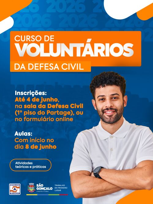 Defesa Civil de São Gonçalo inscreve para nova turma do Curso de Voluntários