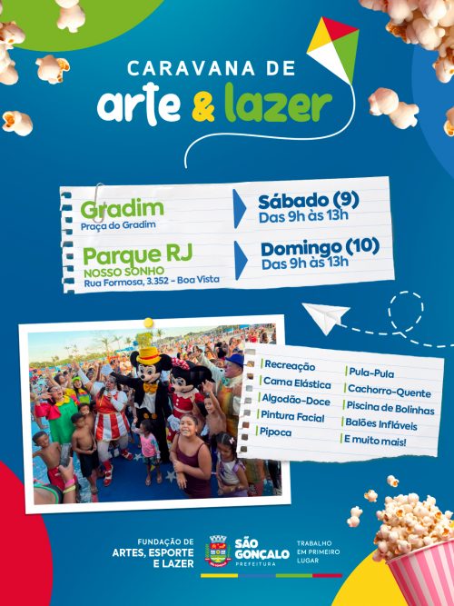 Fim de semana terá mais uma edição da Caravana de Arte e Lazer em São Gonçalo