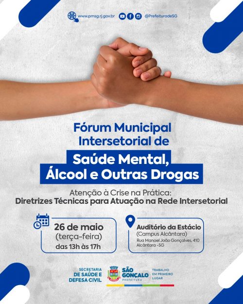 São Gonçalo inscreve para fórum de saúde mental, álcool e outras drogas