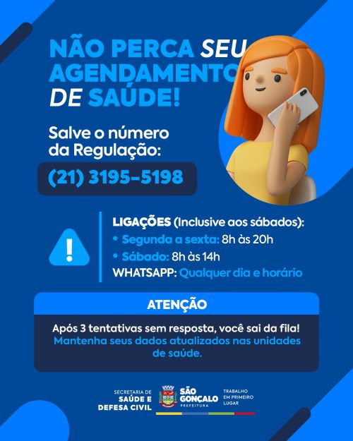 Saúde reforça procedimentos de contato para pacientes na fila da Regulação