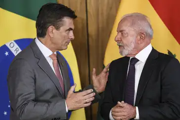 Brasília (DF), 16/03/2026 - O presidente da República, Luiz Inácio Lula da Silva, recebe o presidente do Estado Plurinacional da Bolívia, Rodrigo Paz, no Palácio do Planalto. Foto: Marcelo Camargo/Agência Brasil