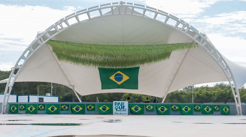 Parque RJ Nosso Sonho com tudo pronto para a transmissão dos jogos da seleção brasileira
