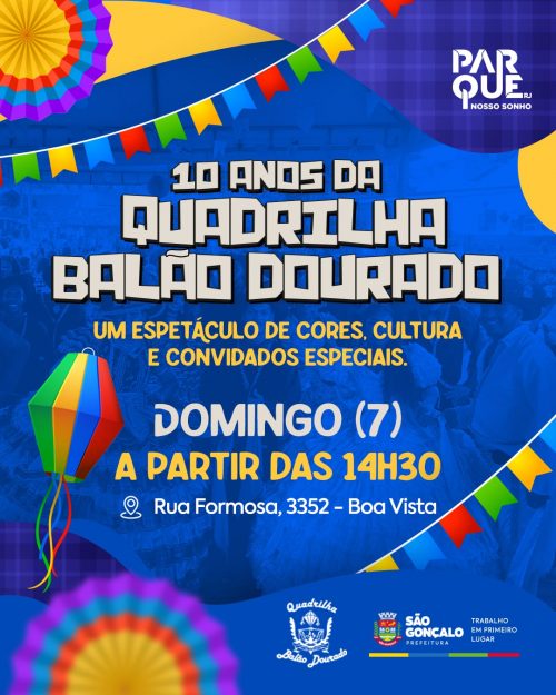 Parque RJ Nosso Sonho vai receber apresentação de quadrilha tradicional gonçalense