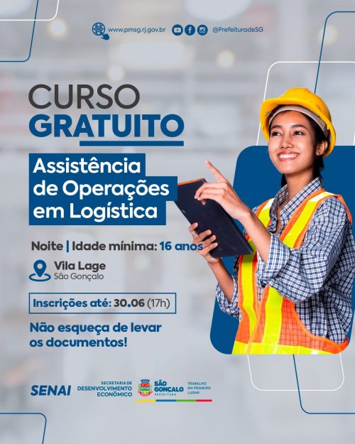São Gonçalo abre inscrições para curso gratuito de assistência de operações em logística