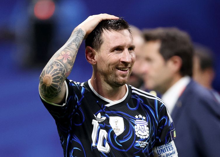 Lionel Messi, da Argentina, comemora após a partida
15 de julho de 2026 IMAGN IMAGES via Reuters/Brett Davis