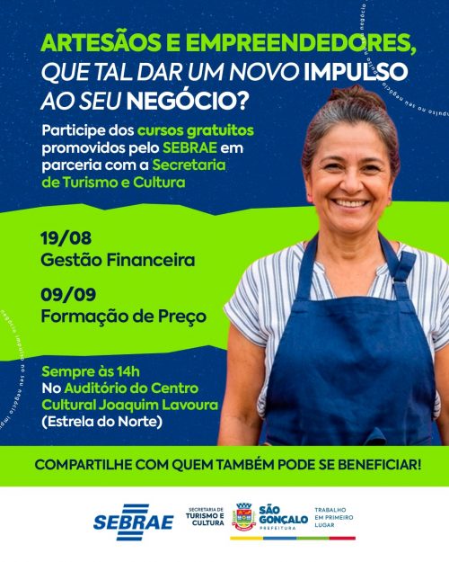 São Gonçalo segue em parceria com Sebrae oferecendo curso para empreendedores