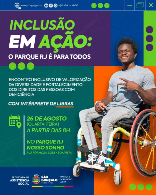 São Gonçalo vai promover evento inclusivo na próxima quarta-feira no Parque RJ Nosso Sonho