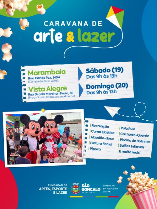 Caravana de Arte e Lazer de São Gonçalo acontece em mais dois bairros neste fim de semana