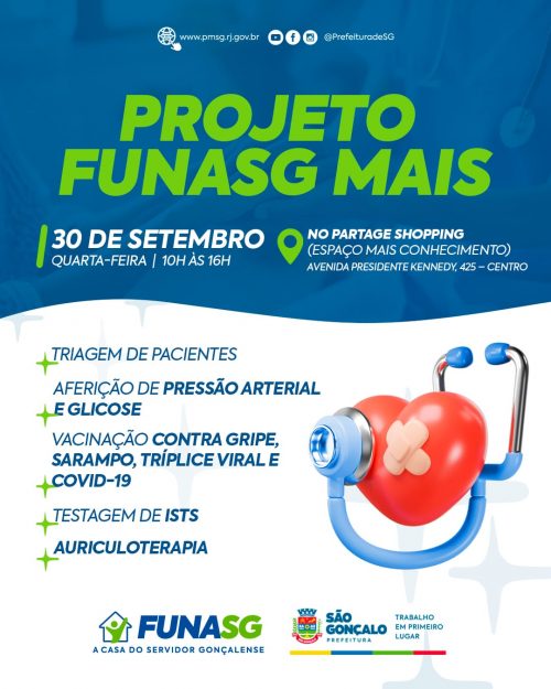 Funasg Mais levará serviços para a saúde dos servidores no Partage Shopping