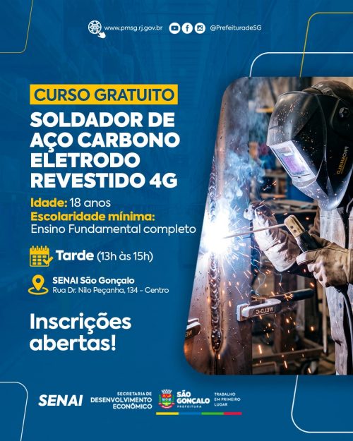 São Gonçalo abre inscrições para mais um curso profissionalizante