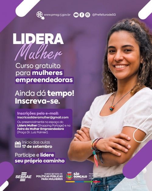 Últimas vagas para 19ª turma do Lidera Mulher em São Gonçalo