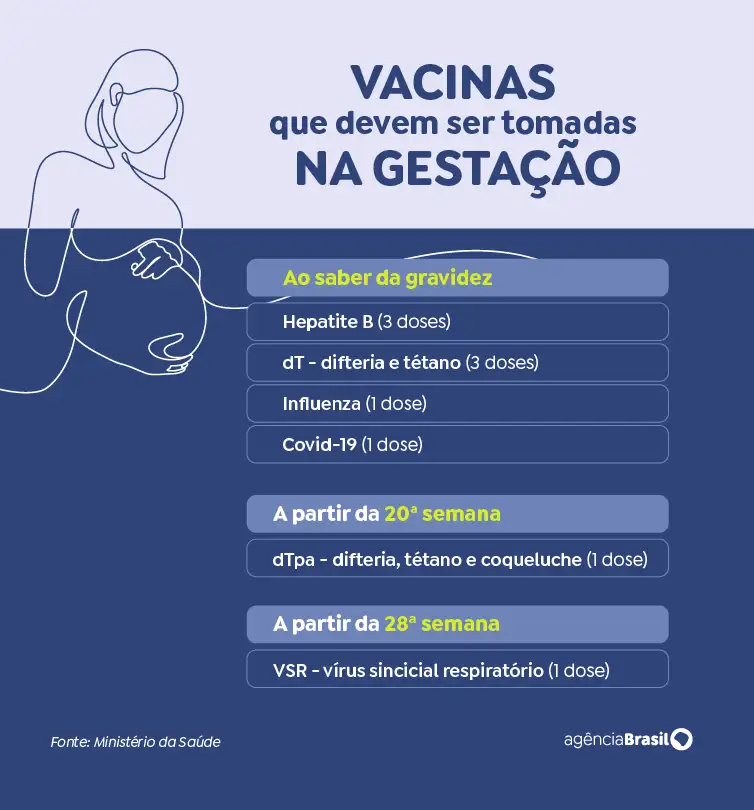 29/09/2026 - Vacina que devem ser tomadas na Gestação. Foto: Arte/EBC