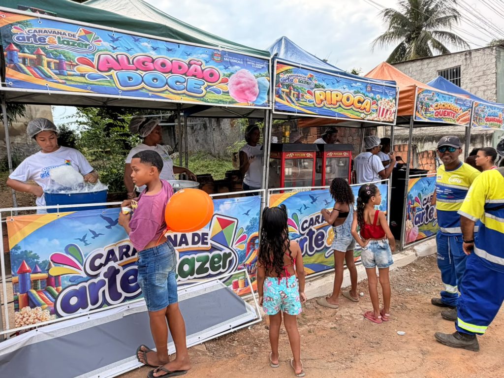 Caravana em dose dupla leva diversão e brincadeiras para famílias gonçalenses neste sábado (24)