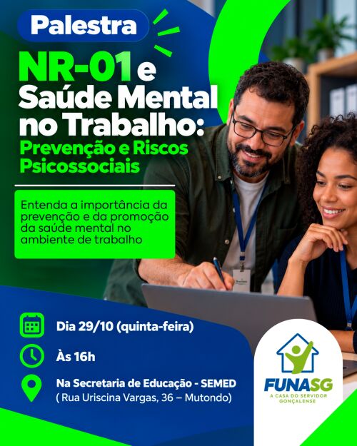 Funasg inscreve para palestra sobre saúde mental no trabalho