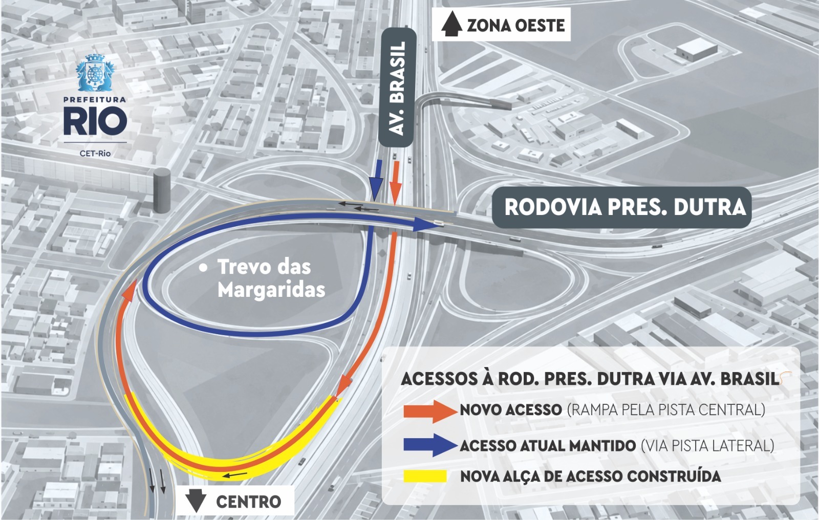 Novo acesso da Avenida Brasil à Via Dutra será liberado neste sábado – Prefeitura da Cidade do Rio de Janeiro
