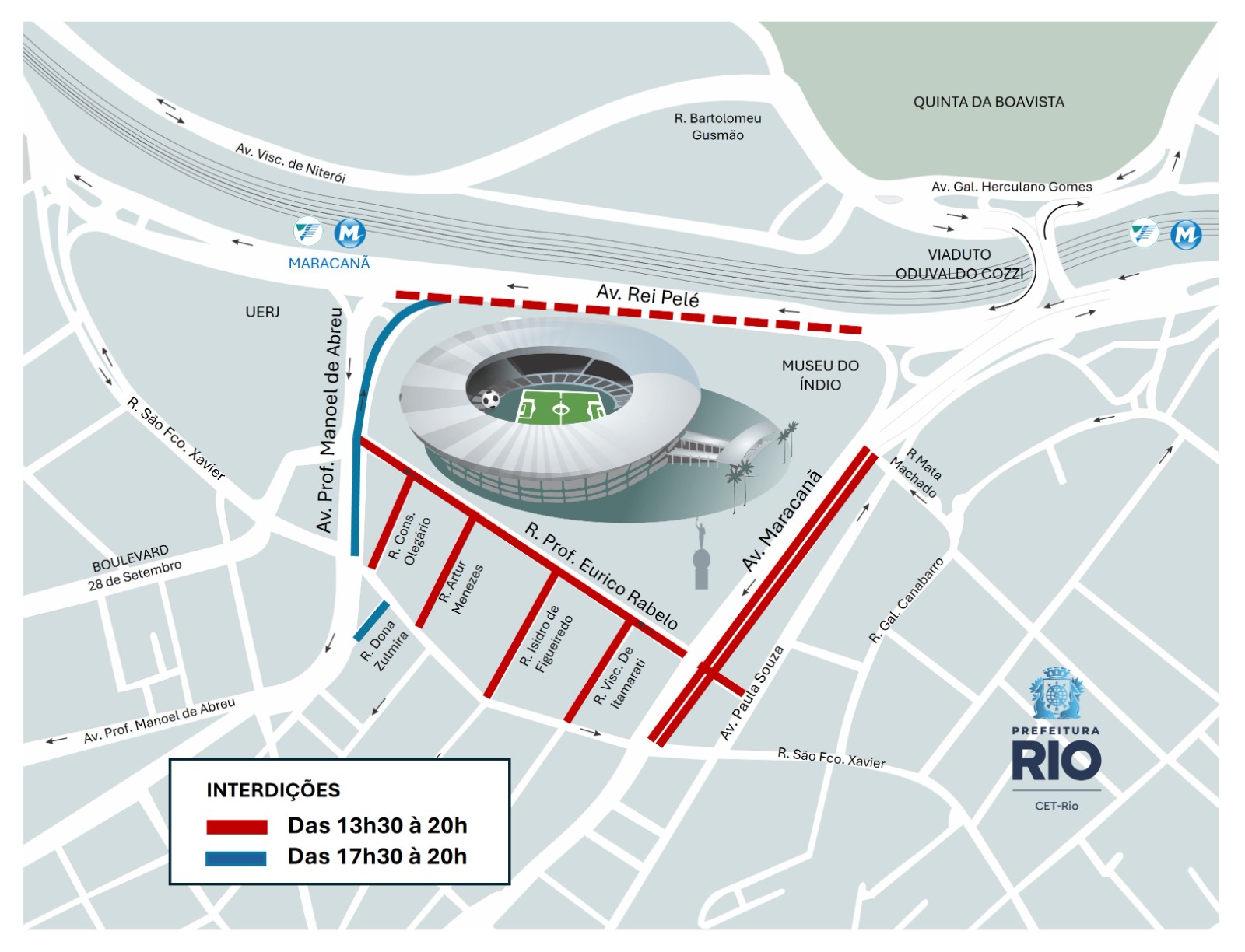 Região do Maracanã terá alterações no trânsito para jogo entre Fluminense e Santos – Prefeitura da Cidade do Rio de Janeiro
