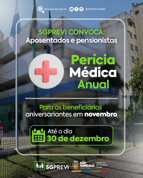 SG-PREVI convoca para perícia médica aniversariantes de novembro