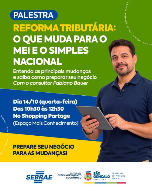 São Gonçalo inscreve para palestra sobre mudanças na reforma tributária