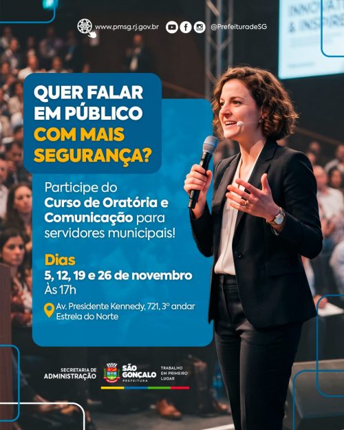 São Gonçalo oferece curso de Oratória e Comunicação para servidores